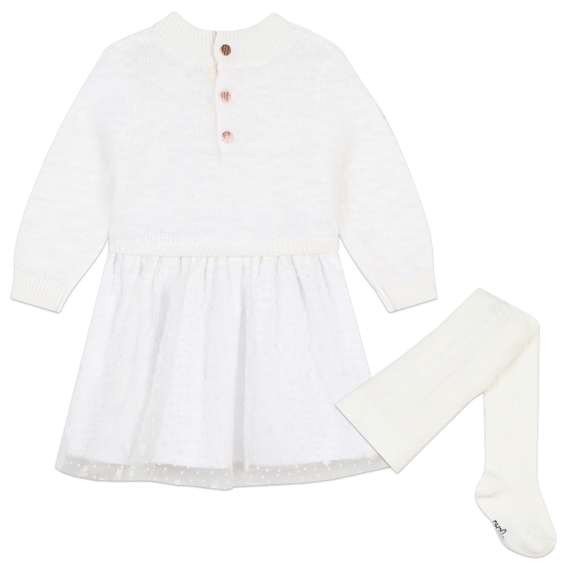 Tricot jurk, twee materialen CARREMENT BEAU 
                        GIRL