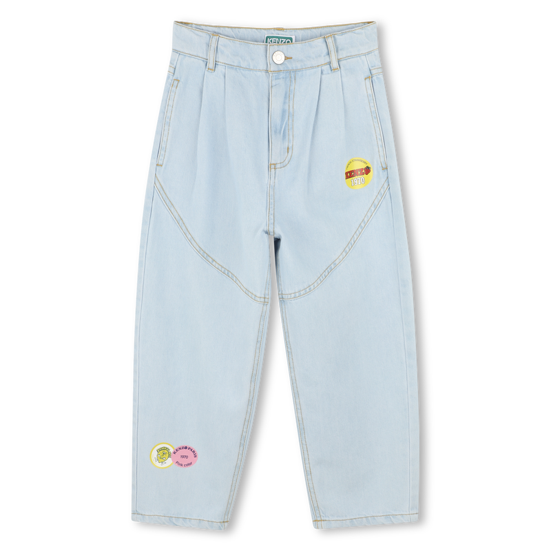 Denim broek elastische taille KENZO KIDS 
                        GIRL