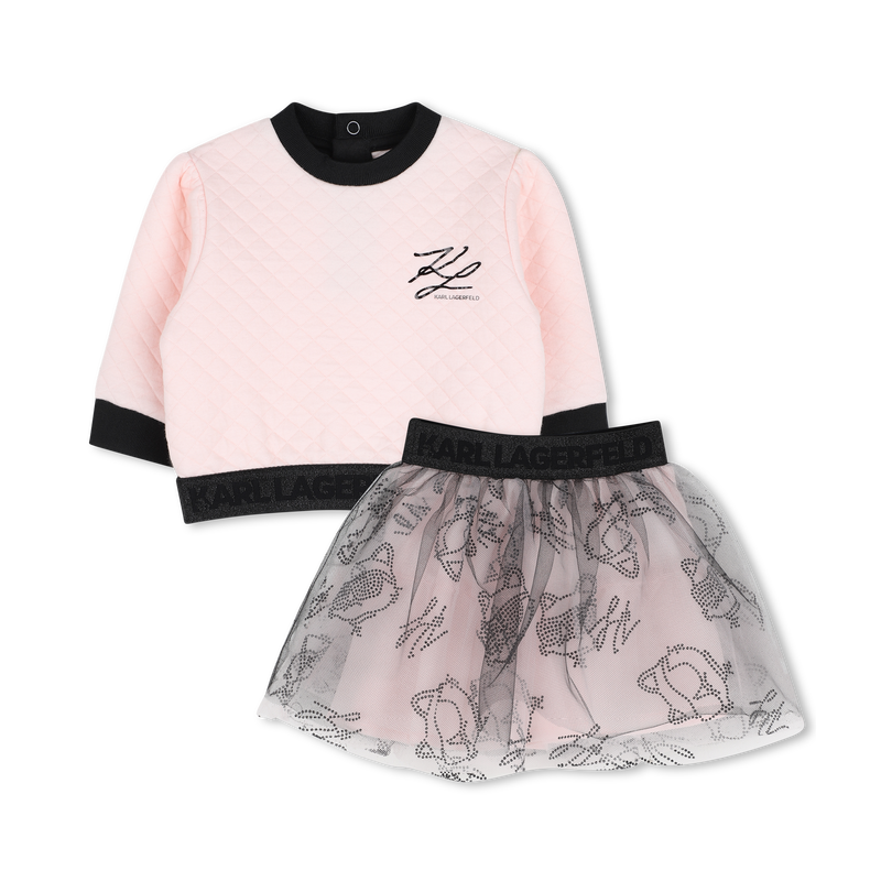 Sweat- en rokset KARL LAGERFELD KIDS 
                        MEISJE
