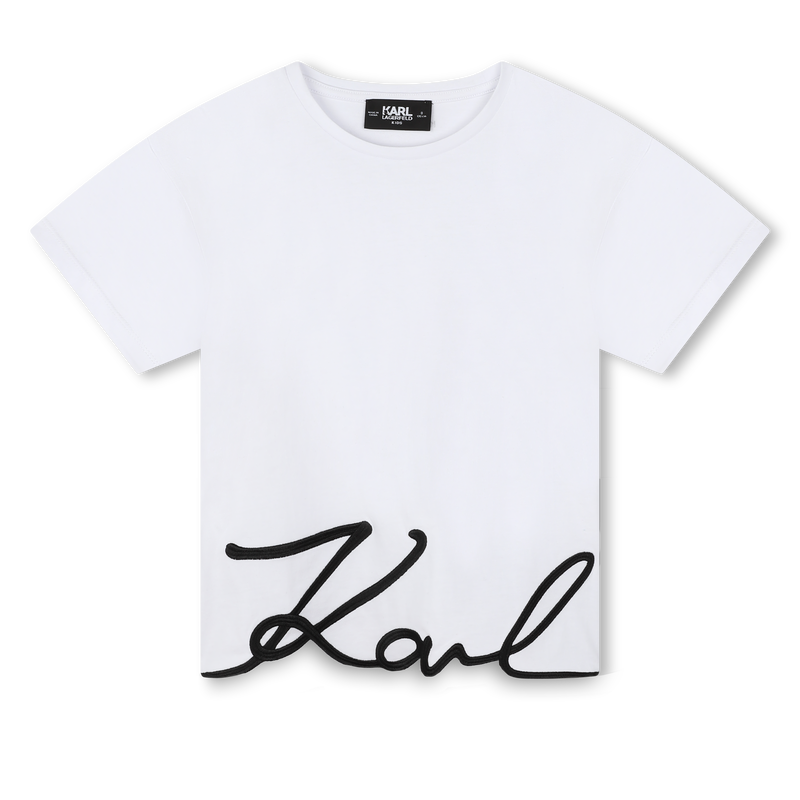 T-shirt met geborduurd logo KARL LAGERFELD KIDS 
                        GIRL