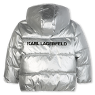 Zilverkleurig donsjack met capuchon KARL LAGERFELD KIDS 
                    GIRL