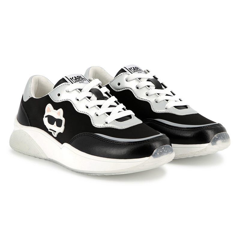 Sneakers met veters en badge KARL LAGERFELD KIDS 
                        GIRL