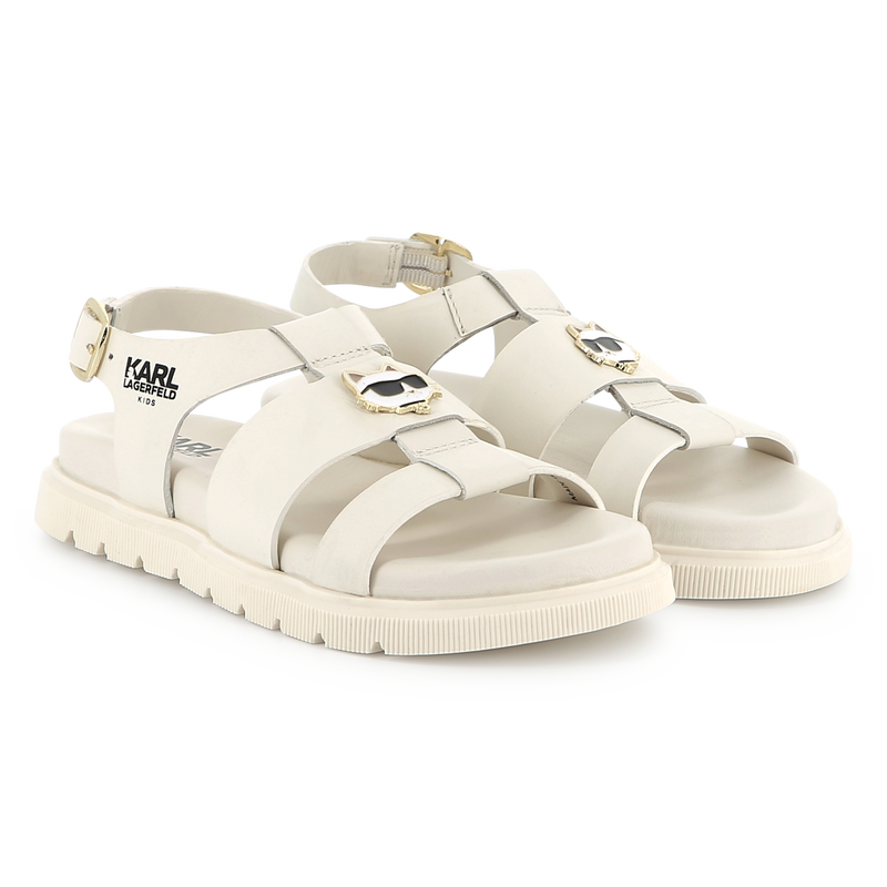 Leren sandalen met gesp KARL LAGERFELD KIDS 
                        GIRL
