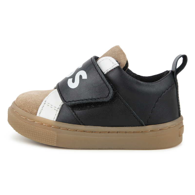 Leren sneakers met klittenband BOSS 
                        BOY