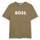 T-shirt met korte mouwen, DONKER BEIGE, hi-res