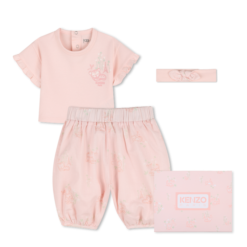 SET T-SHIRT, PYJAMA EN HOOFDBAND KENZO KIDS 
                        GIRL