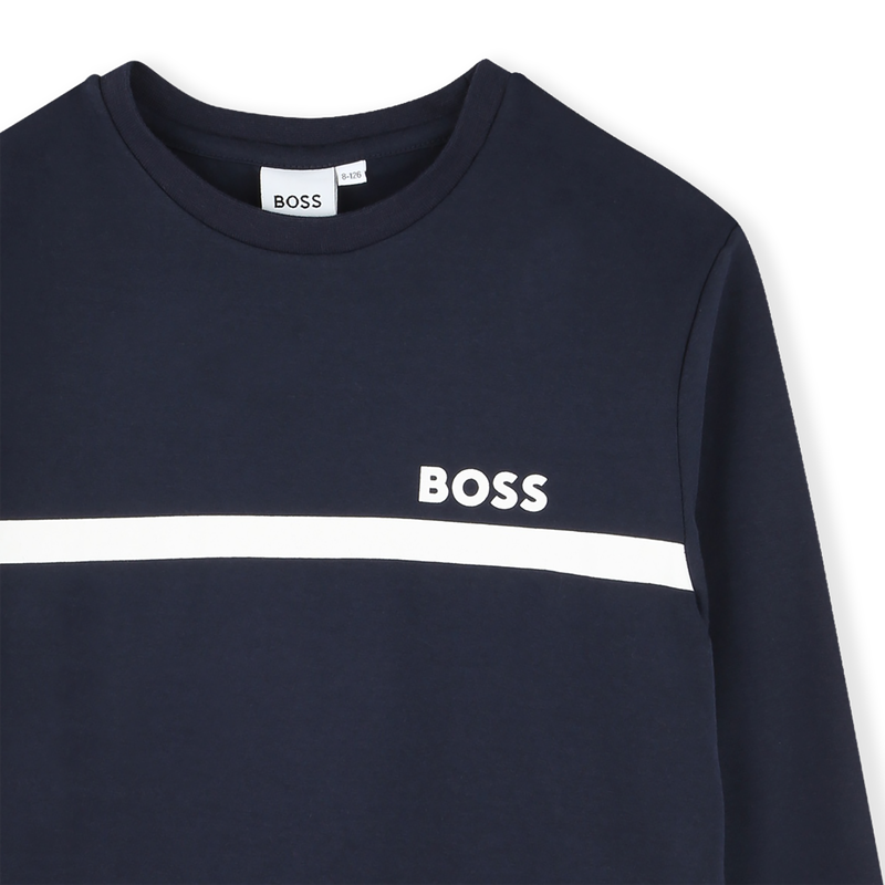 T-SHIRT MET LANGE MOUWEN BOSS 
                        BOY