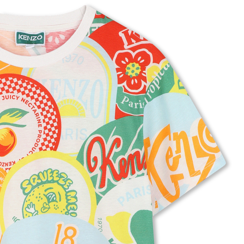 Veelkleurige jurk met print KENZO KIDS 
                        GIRL