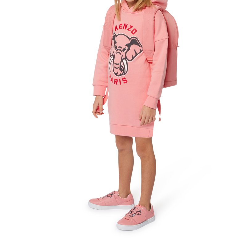 Fleece jurk met capuchon KENZO KIDS 
                        GIRL