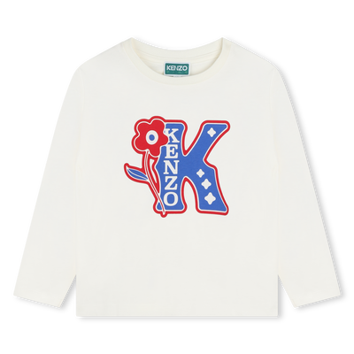 Katoenen T-shirt lange mouwen KENZO KIDS GIRL