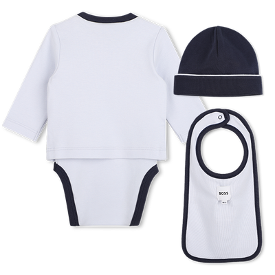 Set rompertjes, slabbetje en muts BOSS BOY