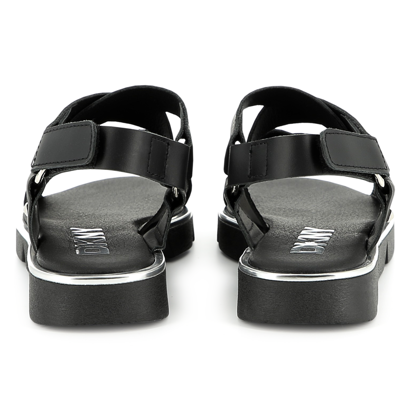 Leren sandalen met klittenband DKNY 
                        GIRL