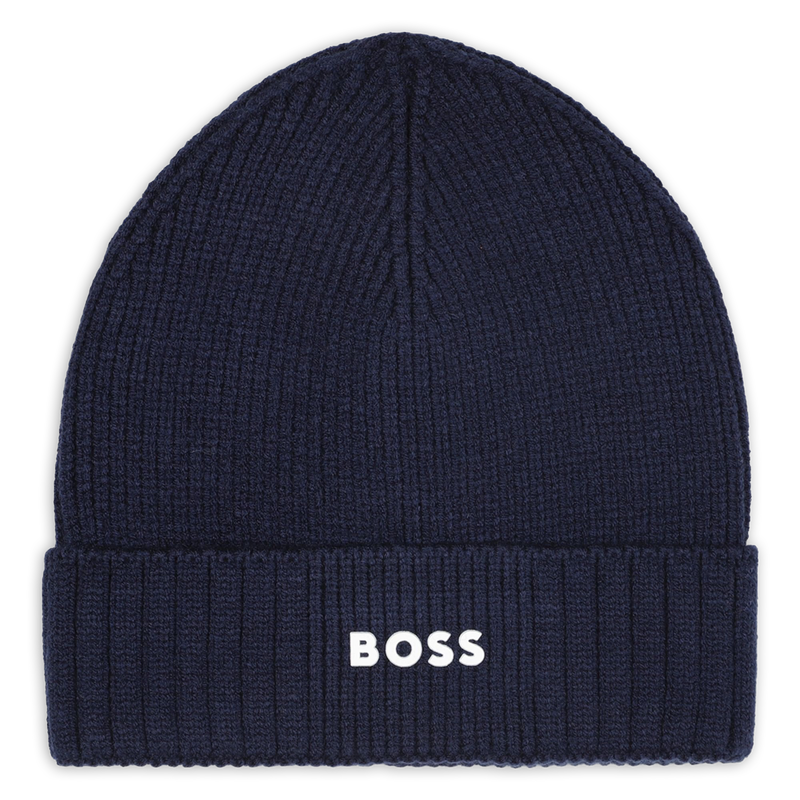 Gebreide muts met logo BOSS 
                        BOY