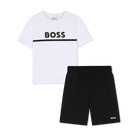 T-shirt en shorts set, WIT, hi-res