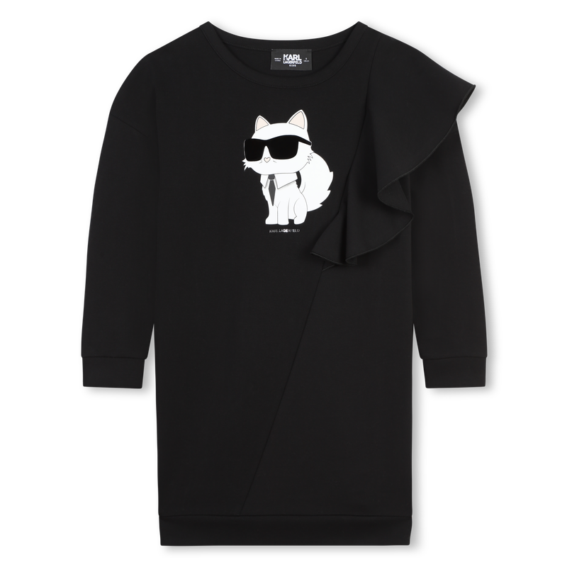 Rechte jurk met volanten KARL LAGERFELD KIDS 
                        GIRL