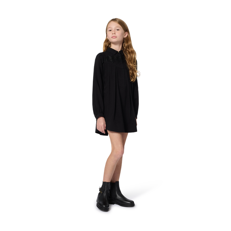 Jurk met geborduurde print LANVIN 
                        GIRL