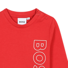 T-shirt met verticaal logo BOSS 
                    BOY