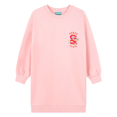 Rechte jurk met borduursel KENZO KIDS GIRL