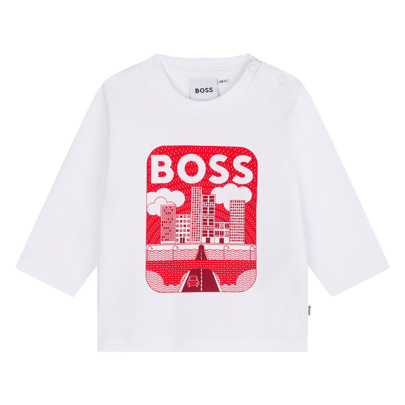 Katoenen T-shirt met print BOSS 
                        BOY