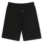 Fleece joggingbermuda, ZWART, hi-res