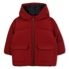 Donsjack met capuchon, DONKER ROOD, hi-res