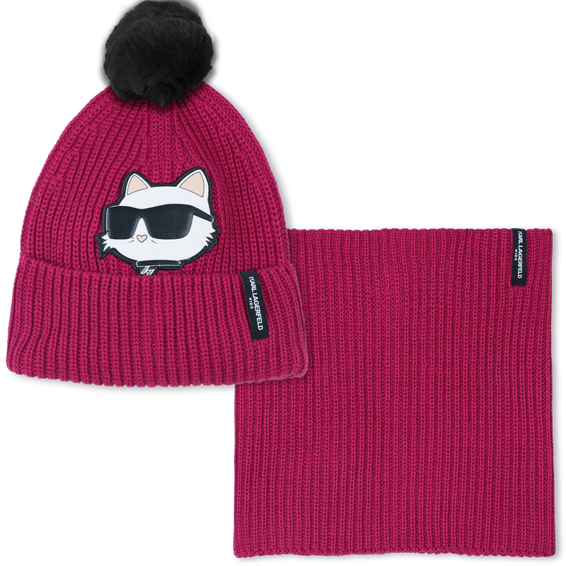 Hoed + nekwarmer set KARL LAGERFELD KIDS 
                        GIRL