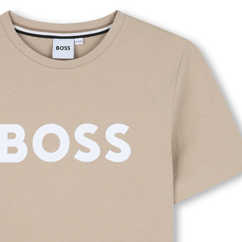 Katoenen T-shirt korte mouwen BOSS 
                        BOY