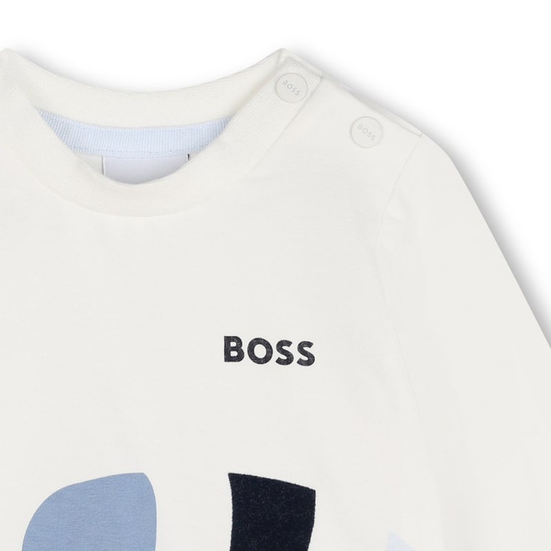T-shirt met rode pandaprint BOSS 
                        BOY