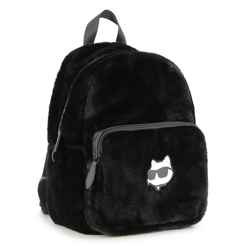 Kleine rugzak gemaakt van donzige fleece KARL LAGERFELD KIDS 
                        GIRL