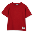 T-shirt met korte mouwen, KERSENROOD, hi-res