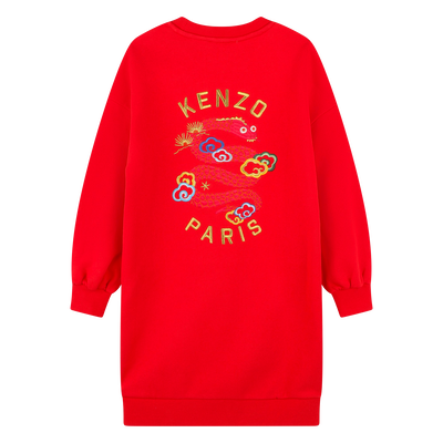 Rechte jurk met borduursel KENZO KIDS GIRL