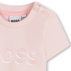 T-shirt met glanzende print BOSS 
                    GIRL
