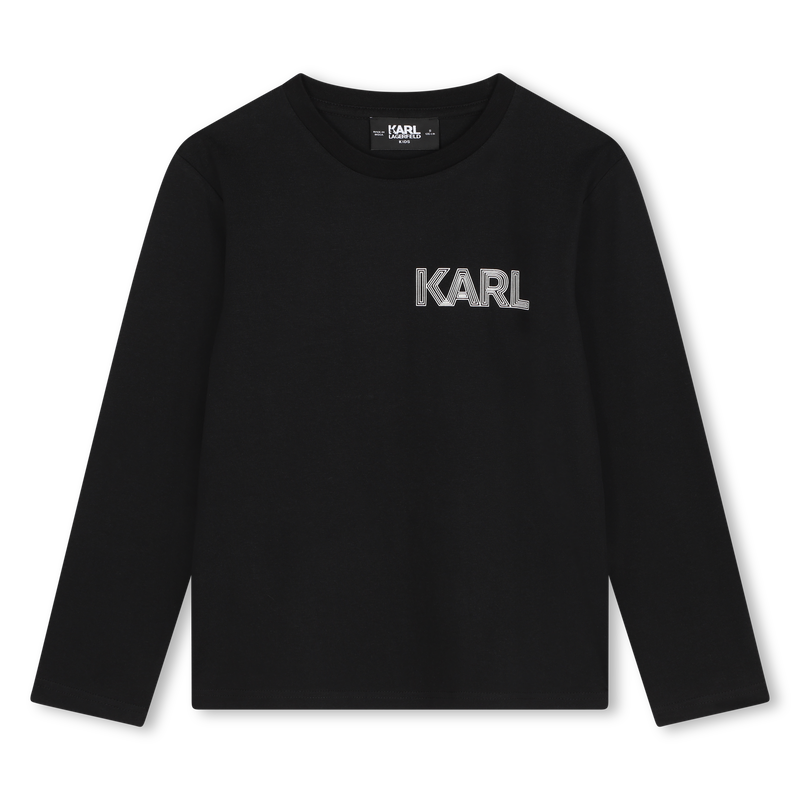 Katoenen T-shirt lange mouwen KARL LAGERFELD KIDS 
                        BOY