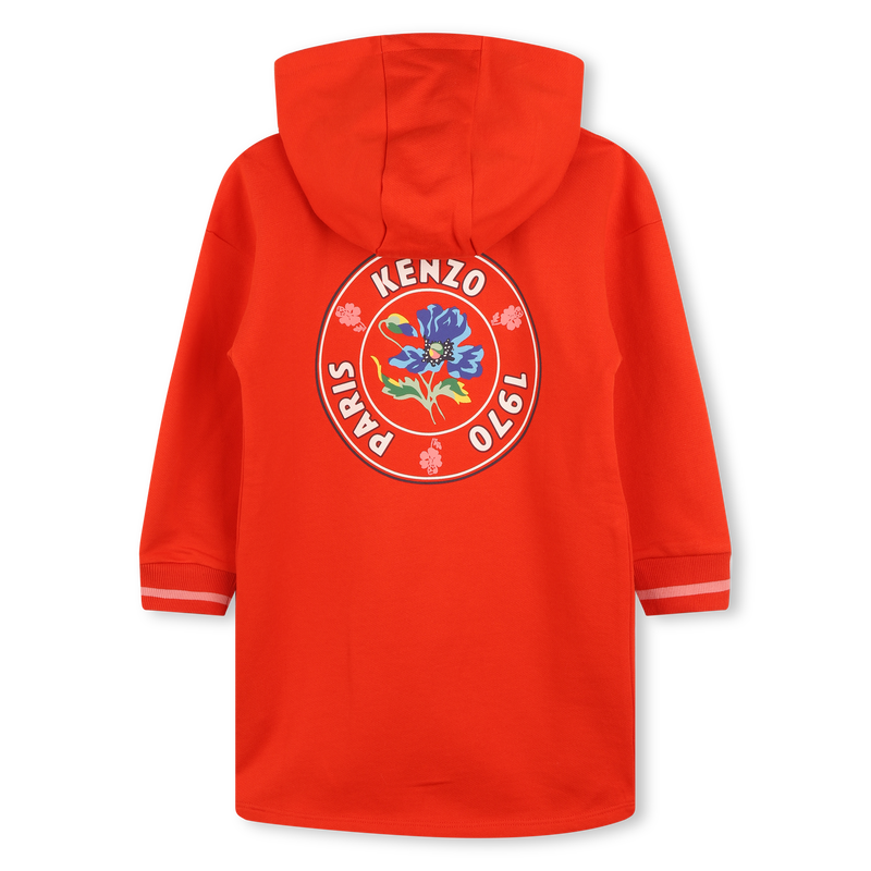 Fleece jurk met capuchon KENZO KIDS 
                        GIRL