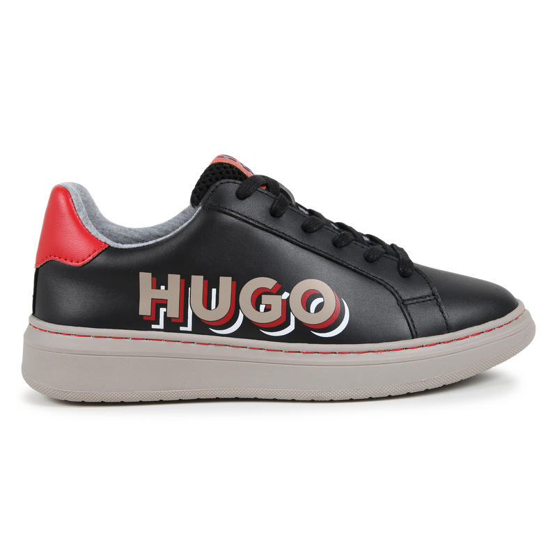 Leren sneakers met veters HUGO 
                        BOY