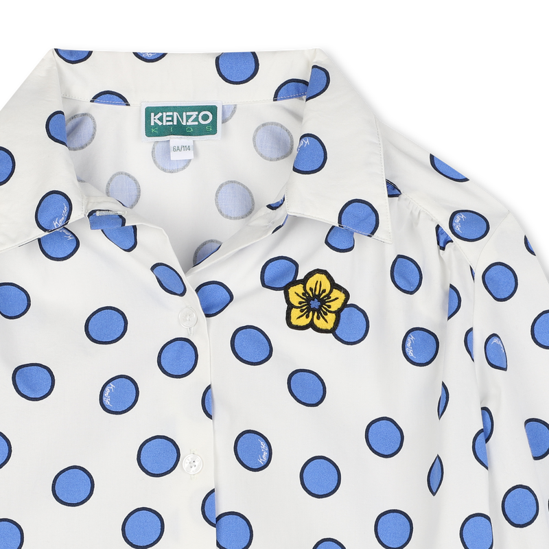 Katoenen overhemd met stippen KENZO KIDS 
                        GIRL