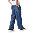 Soepele broek met wijde pijpen DKNY 
                    GIRL