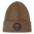 Gebreide badge muts met logo, KAKI, hi-res