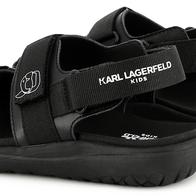 Leren sandalen met klittenband KARL LAGERFELD KIDS 
                        BOY