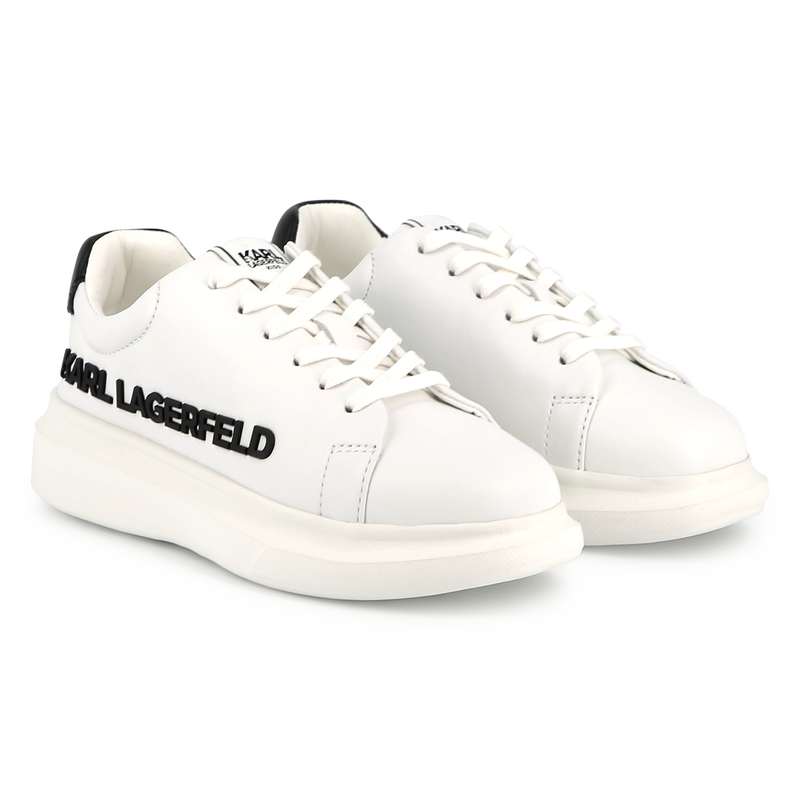 Leren sneakers met veters KARL LAGERFELD KIDS 
                        UNISEX