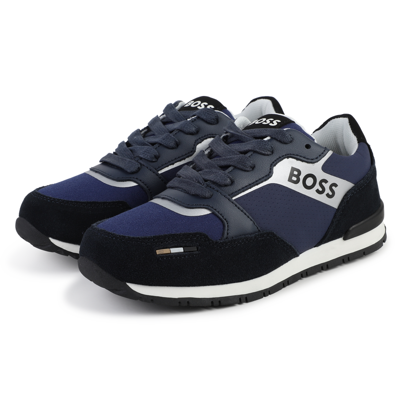 Sneakers met veters en leer BOSS 
                        BOY