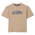 T-shirt met 3D-print, DONKER BEIGE, hi-res