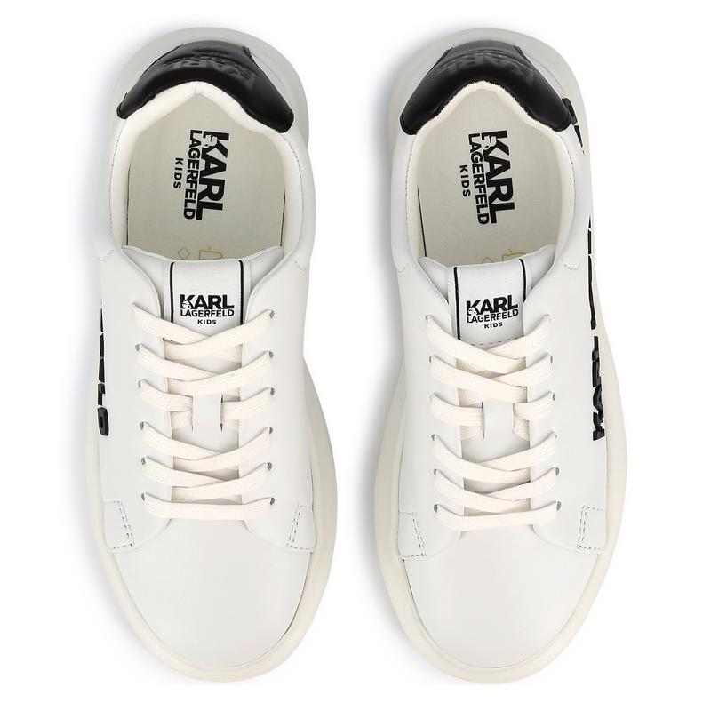 Leren sneakers met veters KARL LAGERFELD KIDS 
                        UNISEX