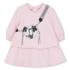 Katoenen fleece jurk, ROZE, hi-res