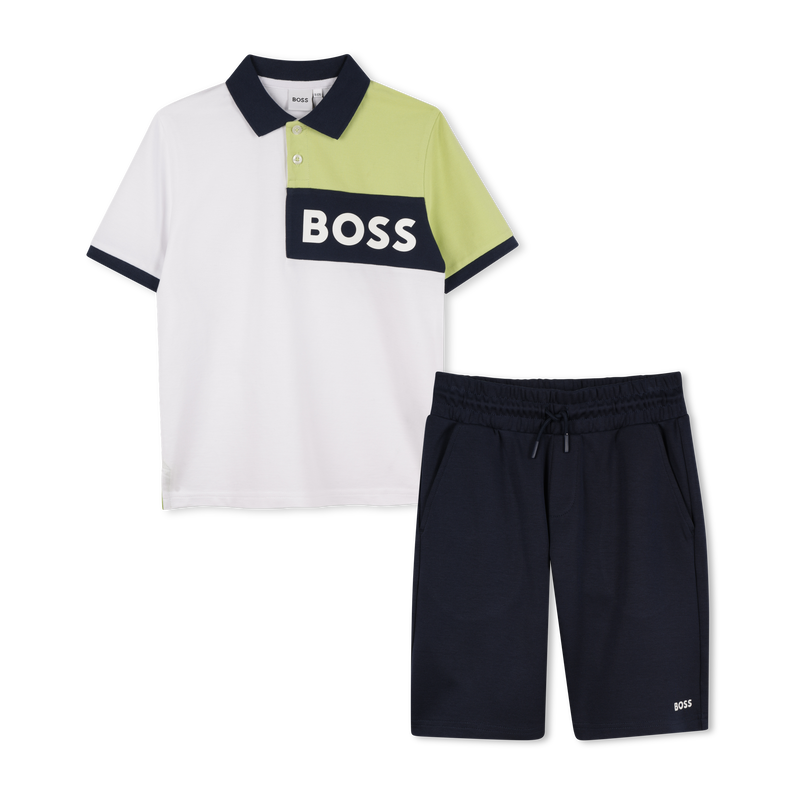 Katoenen polo en short BOSS 
                        BOY