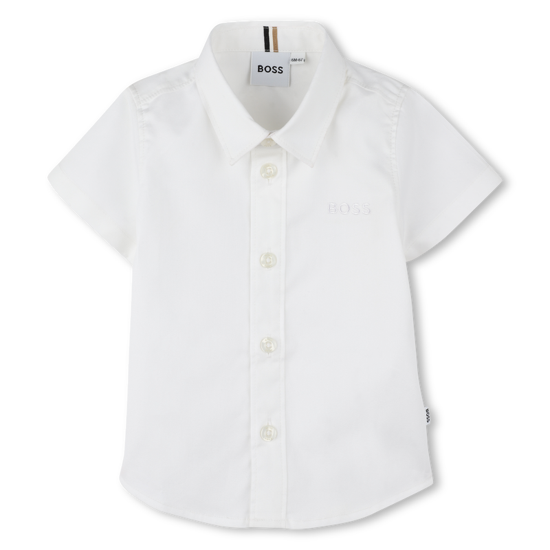 Katoenen overhemd korte mouwen BOSS 
                        BOY