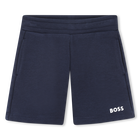 Effen fleece short, MARINE, hi-res