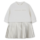 Bi-materiaal jurk met lange mouwen MICHAEL KORS 
                    GIRL