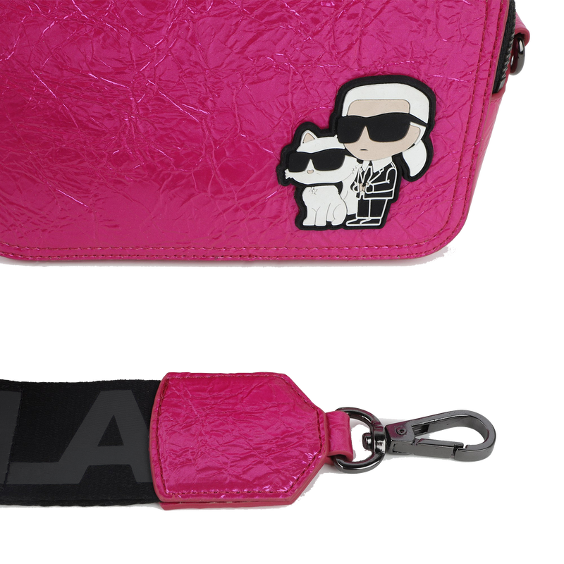 Kreukel gecoate textiel handtas KARL LAGERFELD KIDS 
                        GIRL