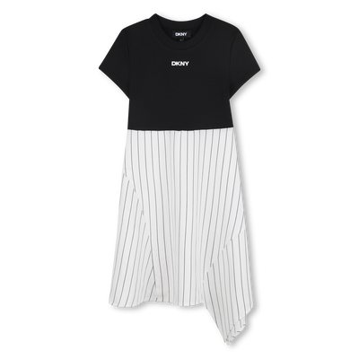 Feestjurk in twee materialen DKNY GIRL